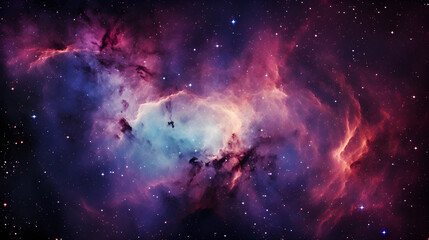 Obraz premium Vivid Celestial Portrait: Mesmerizing Colors of a Swirling Galaxy Amidst the Infinite Cosmos