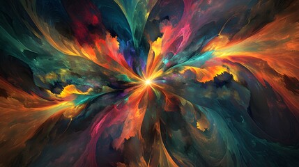 Obraz premium Abstract Colorful Swirling Fractal Art Design