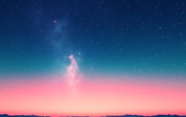 Fototapeta premium Pink and teal sunset with Milky Way.