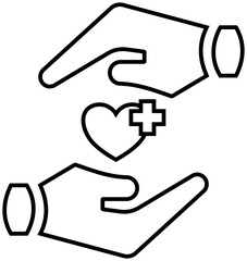 Medical care icon. outline icon style.  healthcare vector icon.
