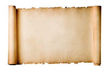 old paper sheet scroll on isolated white background PNG.AI GENERATED