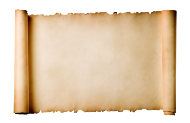 old paper sheet scroll on isolated white background PNG.AI GENERATED