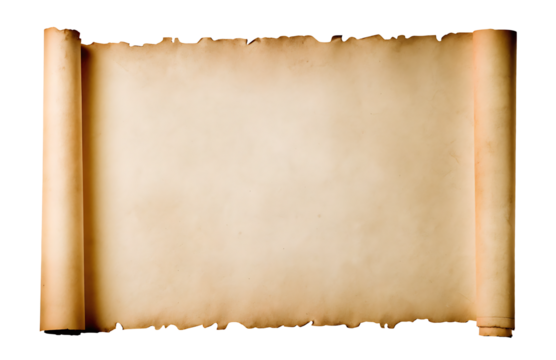 old paper sheet scroll on isolated white background PNG.AI GENERATED