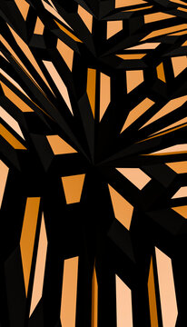 Dynamic black and gold geometric 3D render background