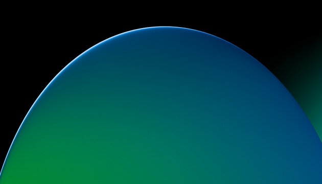 Abstract blue and green globe on a dark background