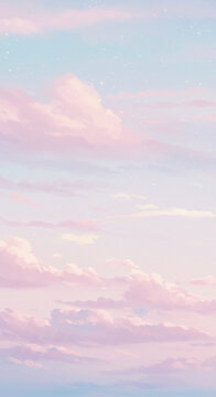 Pastel Sky Dreamy Pink Blue Cloudscape Background