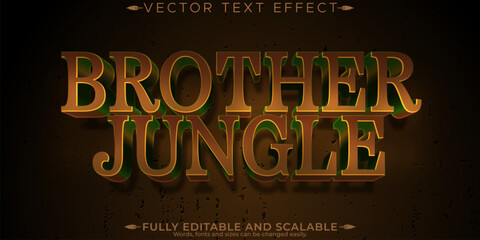 Jungle editable text effect, editable wood and forest text style