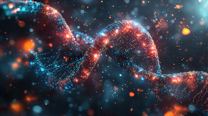 Obraz premium Abstract Visualization of DNA Technology in Medical and Scientific Futures