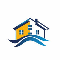 A home care logo with a soothing green color scheme. The logo features a simple, stylized house outline, representing a safe and nurturing environment. 