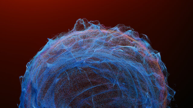 Dynamic abstract 3D particle background with vibrant colors