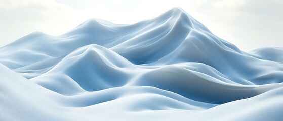 Obraz premium Smooth, icy blue mountain range.