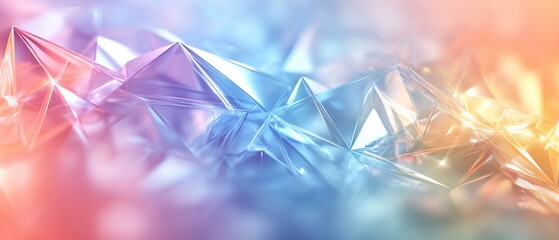 Sharp, light, and colorful abstract crystal geometry background.