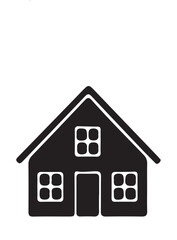 A sleek house icon on a white background representing home, architecture, and real estate, perfect for modern and professional designs.
