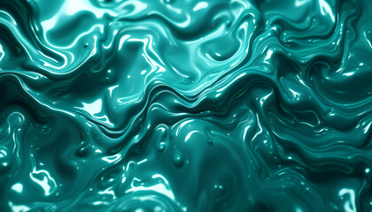 Obraz premium Mesmerizing Aqueous Textures: Captivating Visual Symphony of Fluid Turquoise Waves