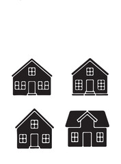 A sleek house icon on a white background representing home, architecture, and real estate, perfect for modern and professional designs.
