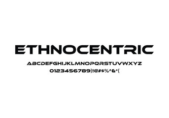 Ethnocentric  font for logo and headline. Isolated Vector typeset