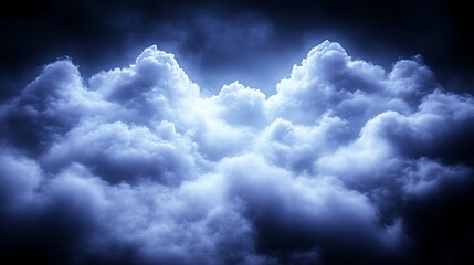 Dark blue clouds illuminated from behind.