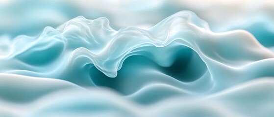 Fototapeta premium Abstract blue and white flowing waves. (2)