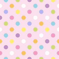 Polka Dot pattern, Colorful seamless texture.