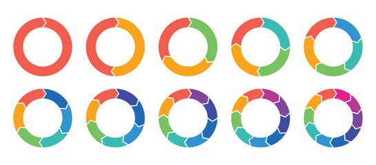 Colorful circle arrow charts