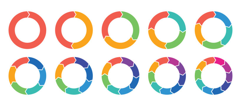 Colorful circle arrow charts
