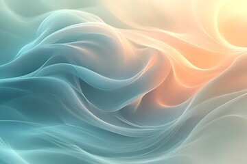 Obraz premium Abstract teal and orange wave background.