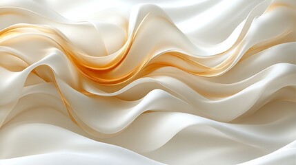 Obraz premium Abstract cream and gold fabric waves.