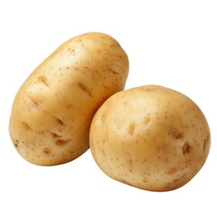 Fresh whole potatoes on transparency background