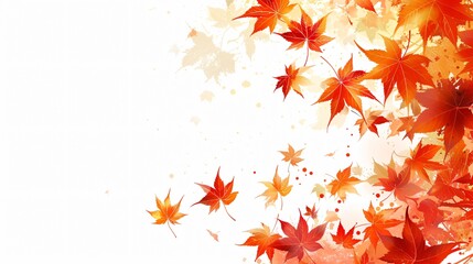 Vibrant Autumn Maple Leaves on White Background - Isolated Foliage Image
