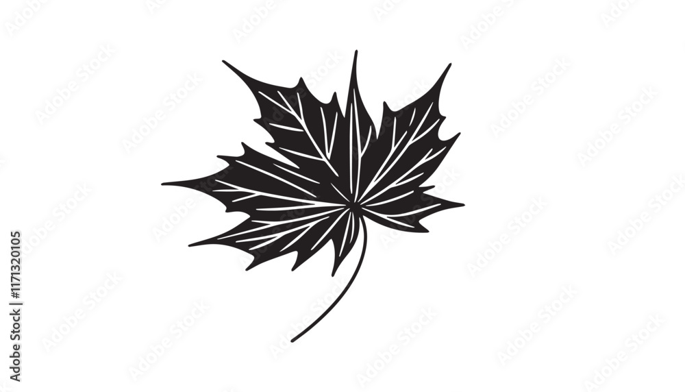 Wall mural leaf silhouette