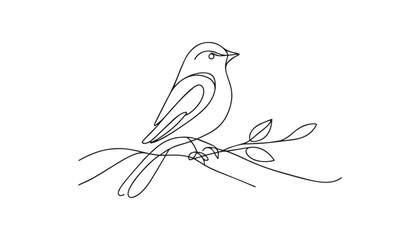 sketch of a bird line art