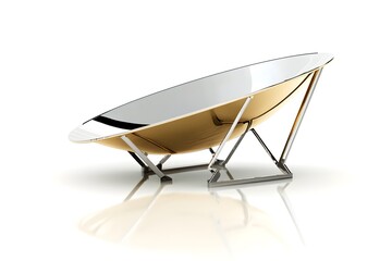 A modern, stylish bowl with a metallic finish and sleek design, suitable for serving or decor.