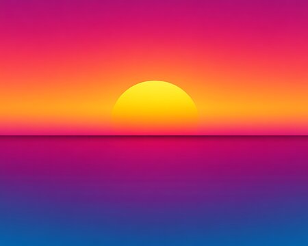 Vibrant sunset over calm ocean. (21)