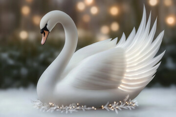 Obraz premium swan on the water