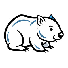Obraz premium Illustration of a cartoon wombat sitting