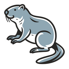 Gray otter sitting in a playful manner