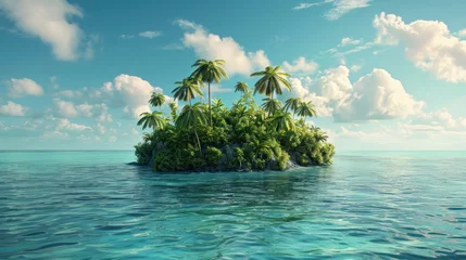 Fleecedeken met foto an island in the ocean,.   © Evdoha