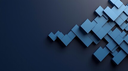 Fototapeta premium A modern abstract design featuring blue geometric shapes against a dark background, creating a visually striking composition.