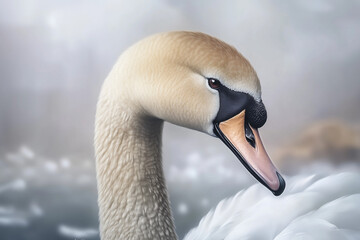 Obraz premium swan on the water