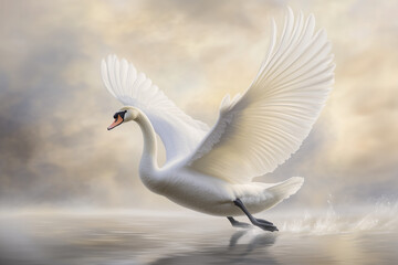 swan on the water