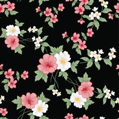 Tropical summer pattern. hand drawn flowers background. print pattern. girls pattern. flower background.  print design. Flowers Pattern. t shirt design. girls graphics.  dress. textile graphics.