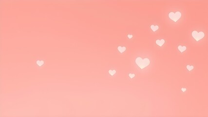 Blush pink gradient with floating hearts