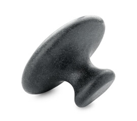 One black spa stone isolated on white
