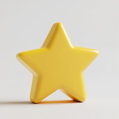Yellow 3d Star Icon Rating, Review, and Award Symbol