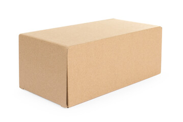 One cardboard parcel box isolated on white