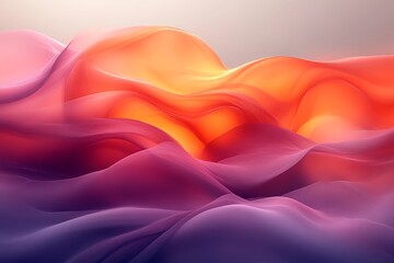 Obraz premium Abstract flowing fabric with orange and purple gradient.