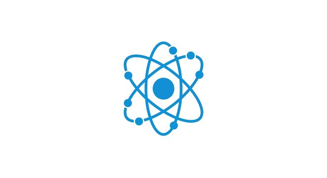 Stylized Atom Icon with Electron Orbits - Ideal for Scientific and Educational Themes.