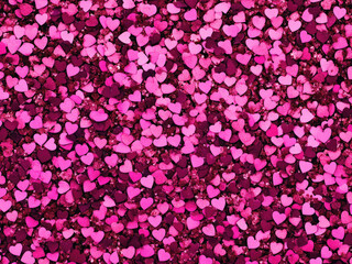 Obraz premium sweet pink confetti glitter shiny magic glamour valentine love luxury paper anniversary event festive party romantic wallpaper background