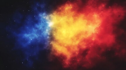 Fototapeta premium Abstract cosmic nebula with blue and red hues.