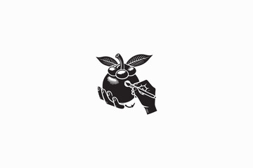 A Mangos teen fruit vector silhouette image .eps